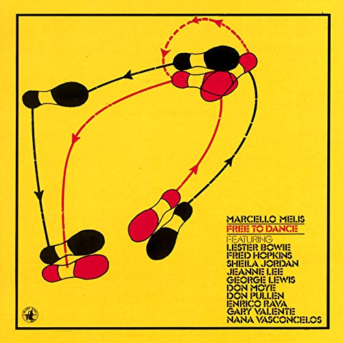 Yellow album cover with abstract black and red dancing figures and text.