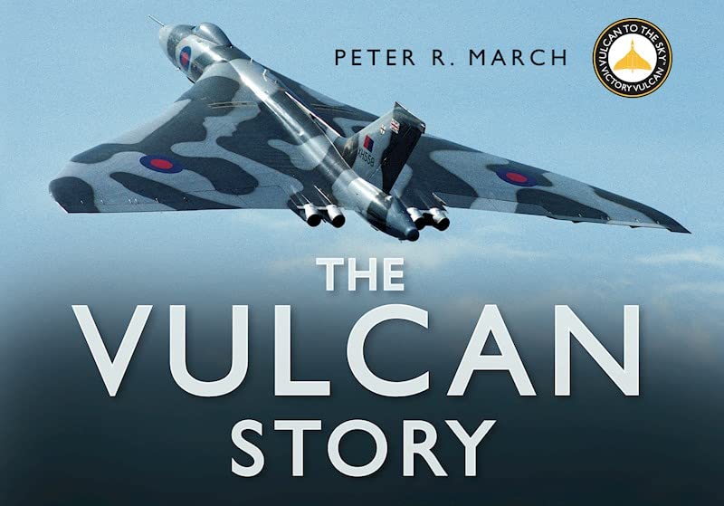 Book cover featuring a silver Vulcan bomber against a cloudy sky.