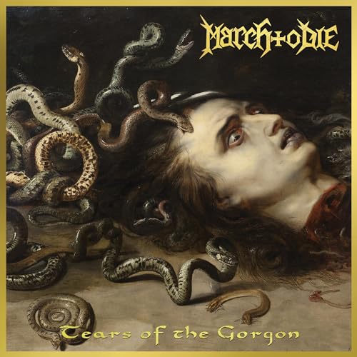 CD cover: Medusa head with snakes, dark and dramatic painting style.