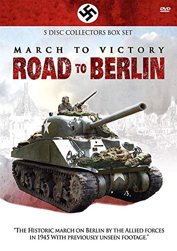 March To Victory: Road To Berlin" DVD cover with tank and soldiers.