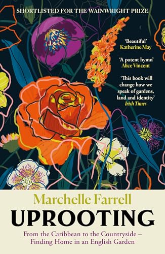 Book cover with colorful floral illustrations on a dark background and white text below.