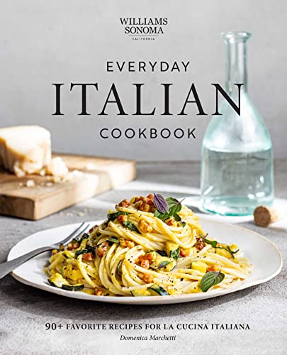Cookbook cover titled Everyday Italian featuring a plate of spaghetti with zucchini and herbs.