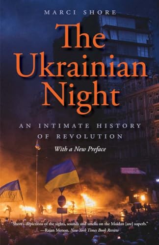 Book cover: "The Ukrainian Night" depicting a protest scene with flags.