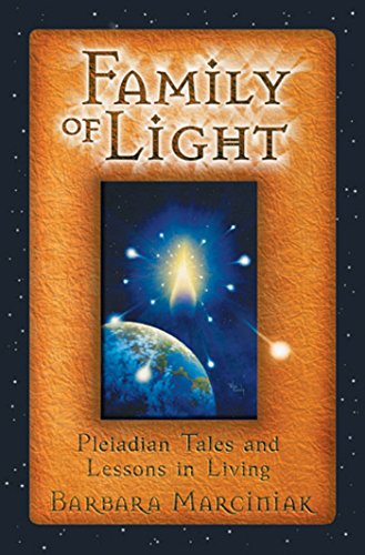 Book cover: “Family of Light” with Earth and starry sky image.