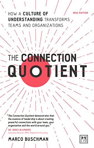 Book cover: "The Connection Quotient" with red and white radial design.
