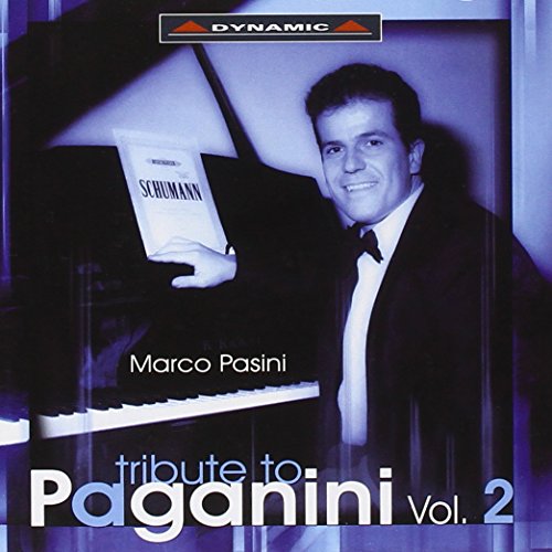 CD cover featuring pianist Marco Pasini, with sheet music and piano keys.