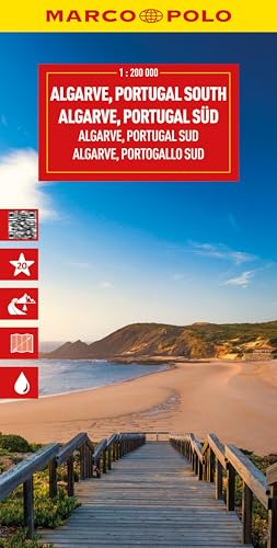 Marco Polo map cover featuring a wooden walkway leading to an Algarve beach.