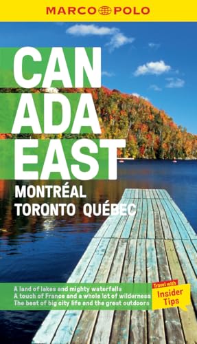 Marco Polo travel guide cover for Canada East featuring a wooden dock on water.