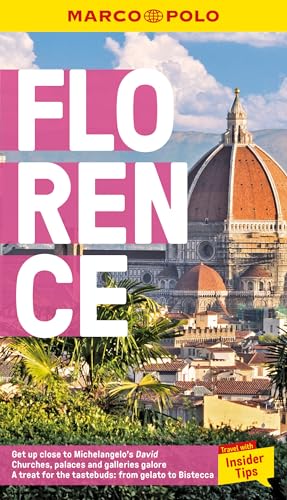 Florence travel guide cover with large white text and Duomo image.
