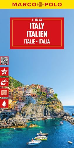 Marco Polo Italy map cover featuring a scenic coastal town with boats on water.