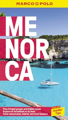 Marco Polo travel guide for Menorca featuring a sailboat in turquoise water.