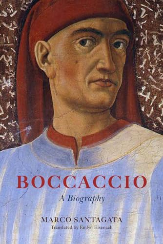 Book cover featuring a portrait of Giovanni Boccaccio, with red title text.