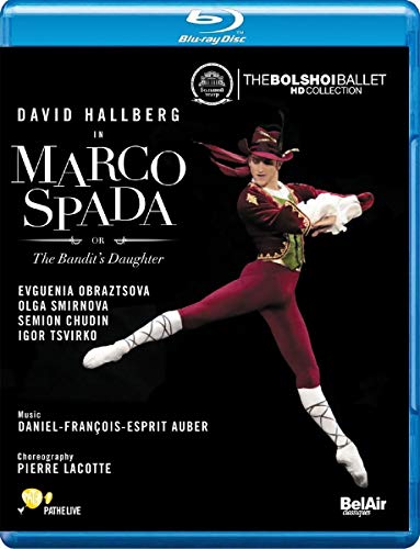Blu-ray cover for "Marco Spada" featuring a ballet dancer in red.
