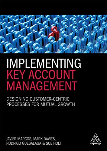 Book cover: blue interlocking pieces with one red piece, title "Implementing Key Account Management".