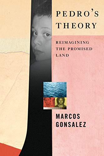 Book cover: "Pedro's Theory" with a portrait of a young boy and ocean imagery.