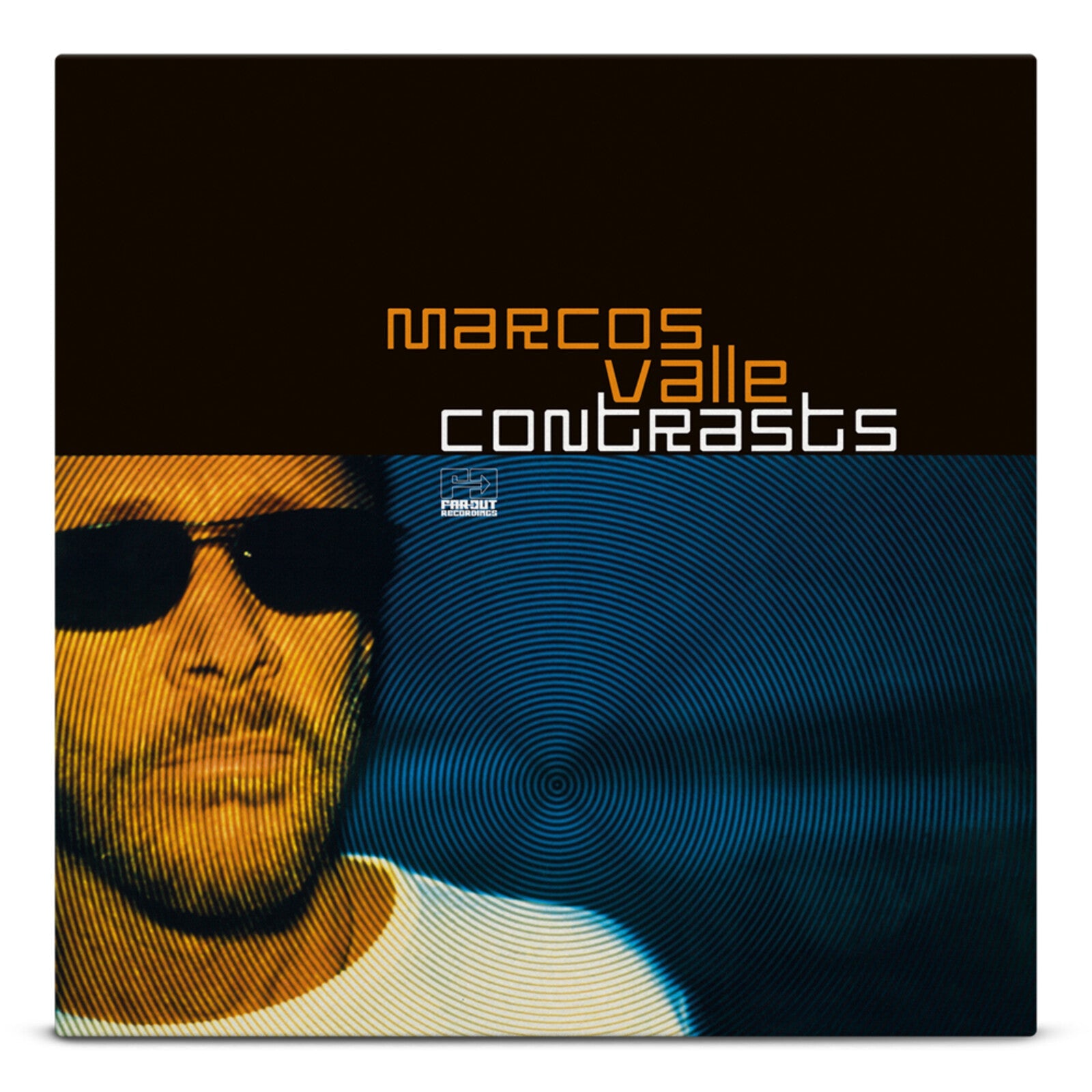CD cover for Marcos Valle’s “Contrasts” featuring a portrait and lines.