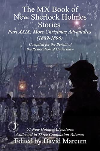 Book cover featuring Sherlock Holmes in a snowy, Victorian Christmas scene.