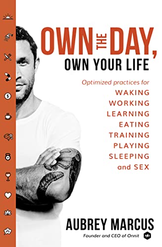 Book cover: man’s portrait with text listing life optimization topics.