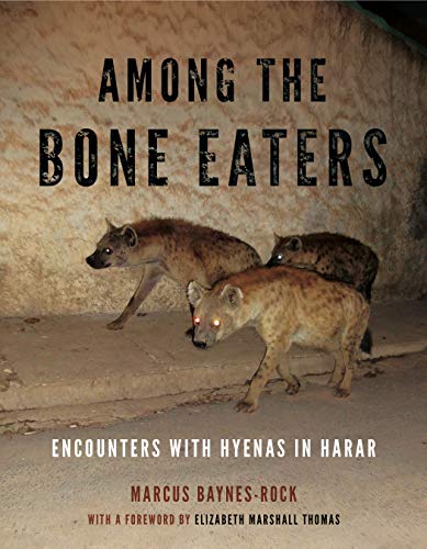 Book cover featuring three spotted hyenas against a textured, earthy background.
