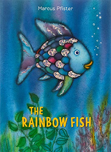 Cover of "The Rainbow Fish" book, featuring a colorful, scaled fish.