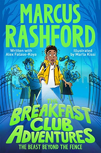 Book cover: illustrated children with flashlights near a school gate.