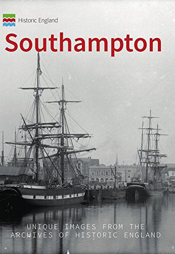 Black and white photograph of sailing ships in Southampton harbor.