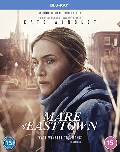 Blu-ray cover for "Mare of Easttown" featuring Kate Winslet’s portrait.