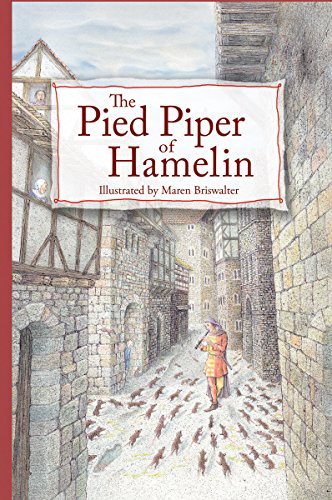 Book cover: The Pied Piper leads rats through a medieval town.