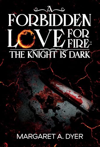 Book cover: dark knight, fiery heart, and cracked stone texture.