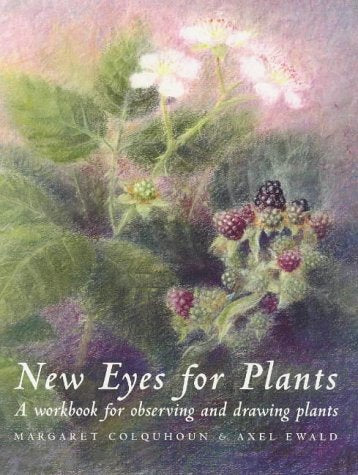 Book cover featuring a textured drawing of white flowers and blackberries on green leaves.