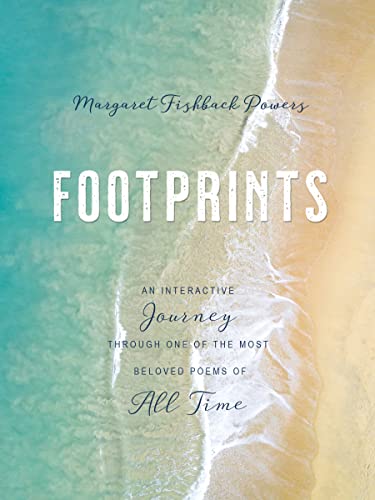 Book cover for "Footprints" with beach scene and large white title.