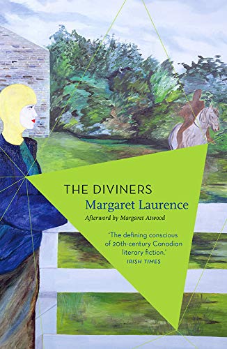 Book cover for “The Diviners” featuring painted figures and green triangle.