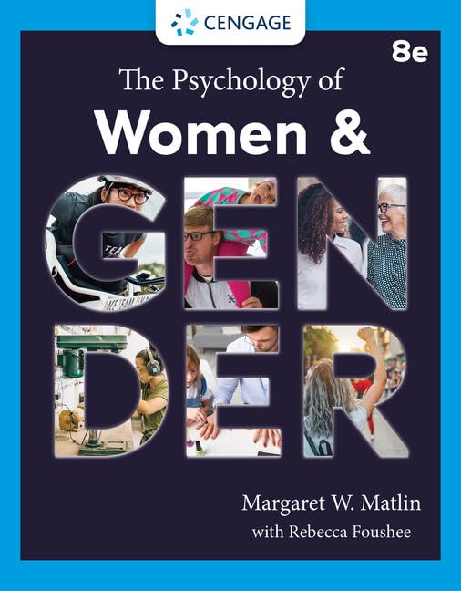 Textbook cover for "The Psychology of Women & Gender," 8th edition.
