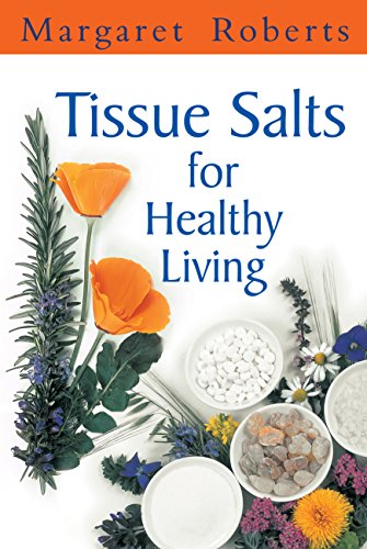 Book cover with flowers, pills, and salt crystals on a white background.