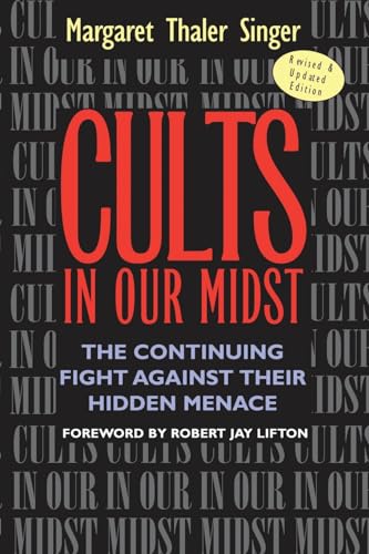 Book cover: "Cults in Our Midst" with repeated text and red title.