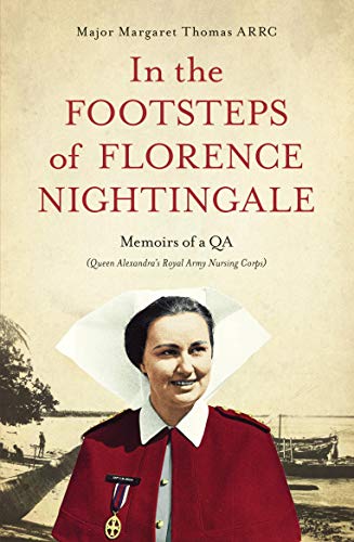 Book cover featuring a nurse in uniform, titled "In the Footsteps of Florence Nightingale.