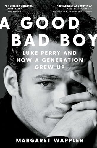 Black and white book cover featuring actor Luke Perry, with title text.