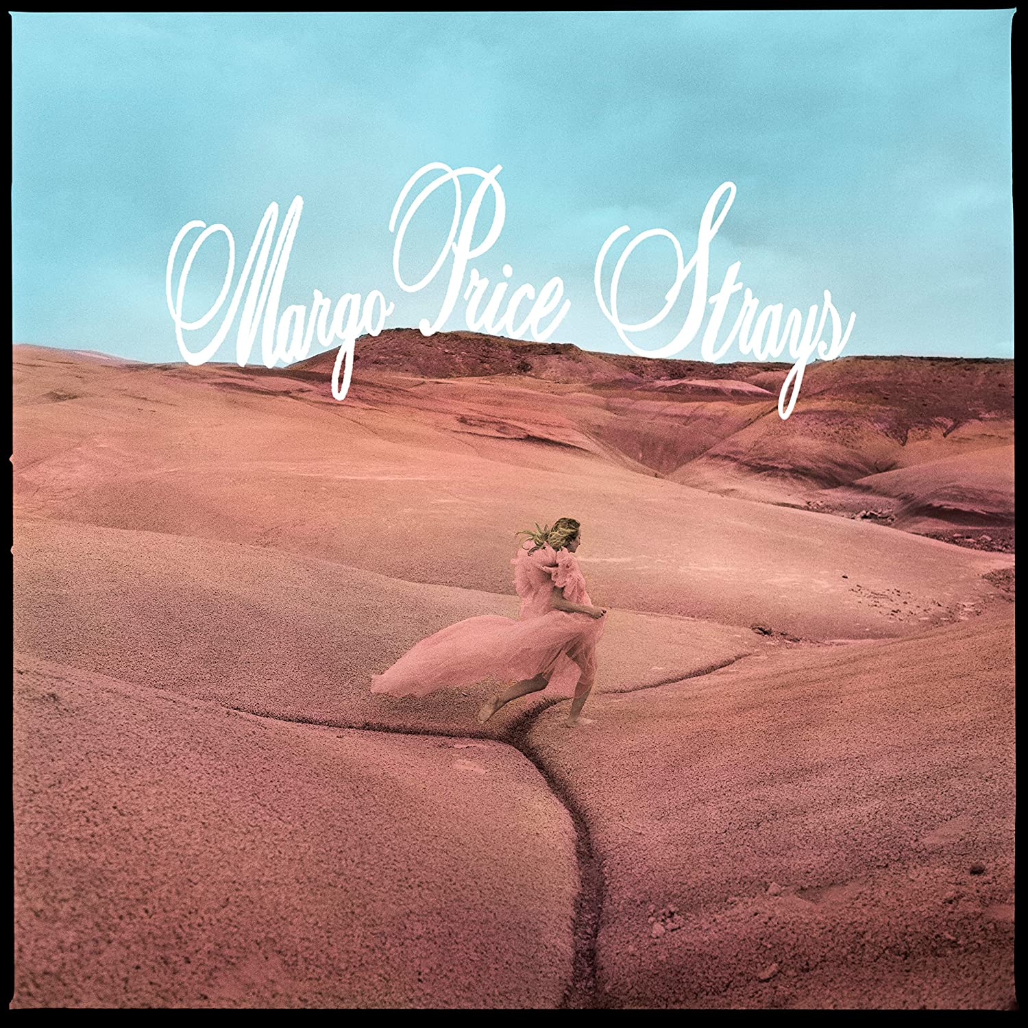 Album cover for Margo Price’s “Strays” featuring a woman in a pink dress.