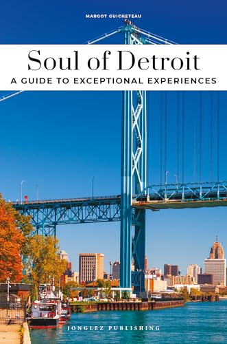 Book cover featuring the Detroit skyline and Ambassador Bridge.