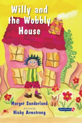 Book cover: a boy stands before a brightly colored, tilting house.