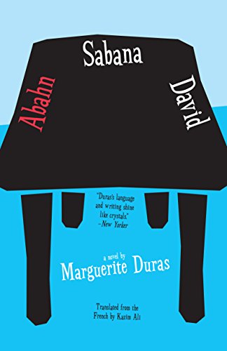 Book cover for “Abahn Sabana David” by Marguerite Duras, blue and black design.