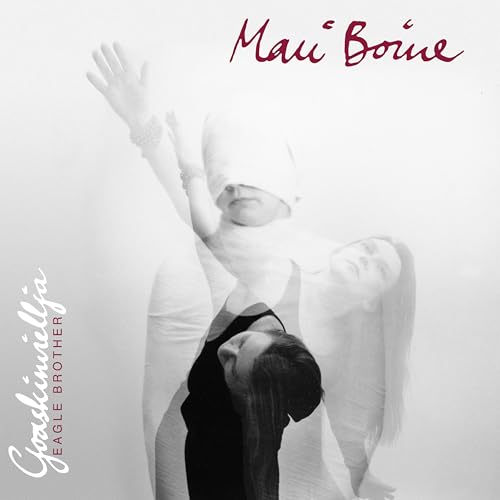 Black and white album cover featuring a blurred, doubled figure with raised arms.