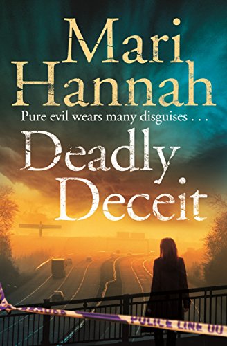 Book cover: woman looking down a foggy road with police tape.