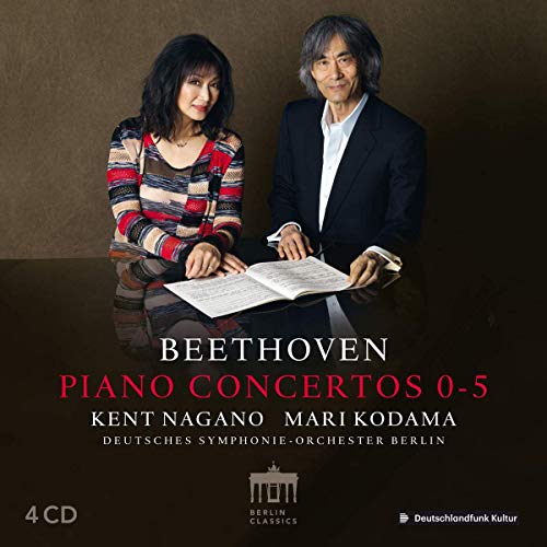 CD cover with man and woman holding sheet music, Beethoven concertos listed.