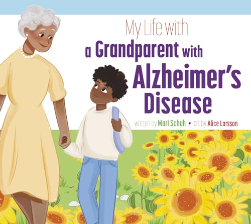 Book cover depicting a child and grandparent in a sunflower field.