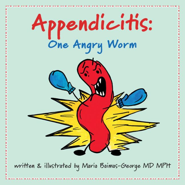 Book cover: cartoon red worm with clenched fists and angry expression.