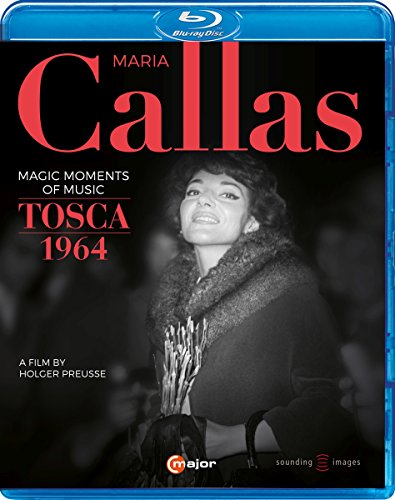 Blue-ray case with black cover featuring a black-and-white image of Maria Callas.