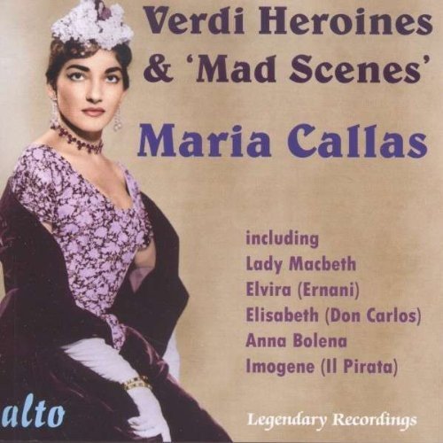 CD cover featuring Maria Callas in a purple dress and pearl necklace.