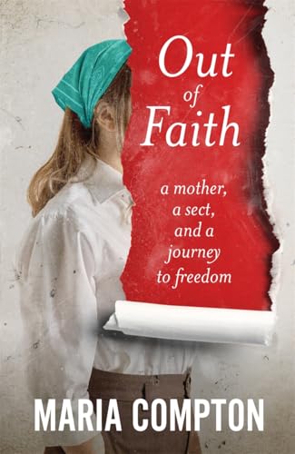 Book cover: woman in headscarf, torn red background, title "Out of Faith".