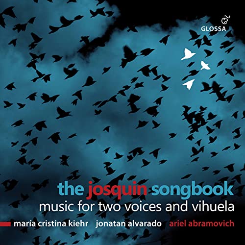 CD cover with a flock of black birds against a blue background.